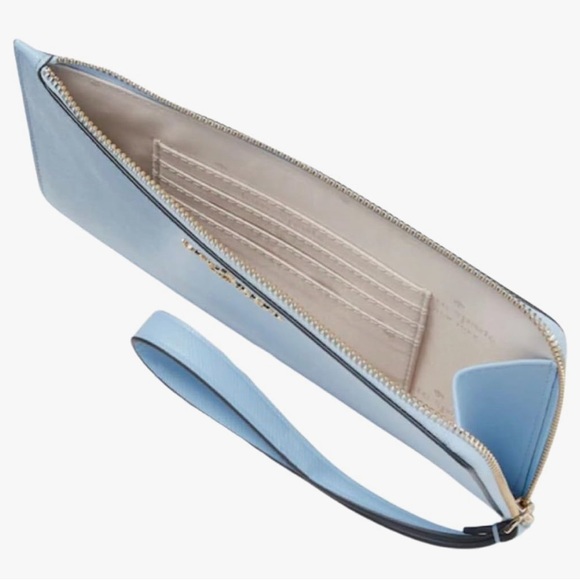 Kate Spade NY Staci Medium Leather Zip Wristlet - Celeste Blue - Picture 2 of 3